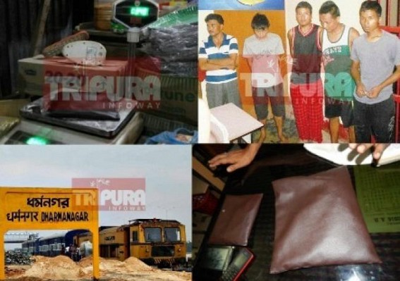 NE Trains becoming paradise for Drugs, Phensedyl, Illegal arms smuggling : 4 arrested for transporting brown-sugar into Tripura via train, 340 gram more brown sugar recovered, Dharmanagar - Bangladesh corridor turns major hub for narcotics smuggling NE Trains becoming paradise for Drugs, Phensedyl, Illegal arms smuggling : 4 arrested for transporting brown-sugar into Tripura via train, 340 gram more brown sugar recovered, Dharmanagar - Bangladesh corridor turns major hub for narcotics smuggling